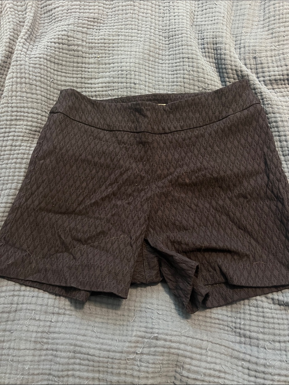 Margaret M Navy Blue Textured Stretch Skort Shorts